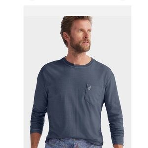 Men’s Johnnie -O Slate Brennan Long Sleeve Cotton Golf Tee Extra Large XL